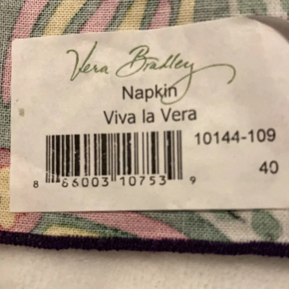 Vera Bradley Cloth Napkin Viva La Vera NWT - Picture 8 of 8
